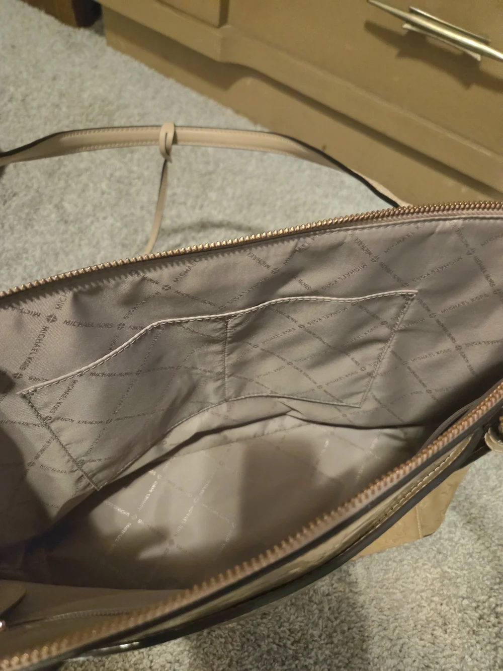 Michael Kors Gold Embossed Tote Bag